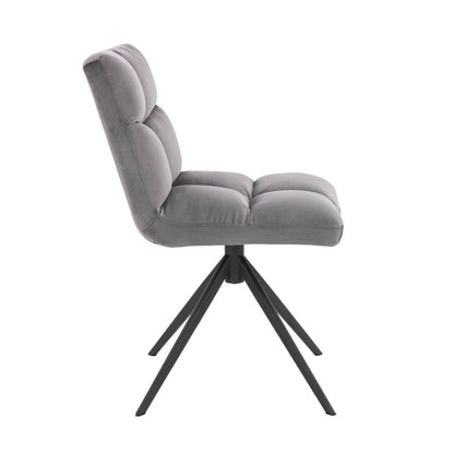 Home Deluxe Esszimmerstuhl drehbar Samt NODA – 6er Set Hellgrau