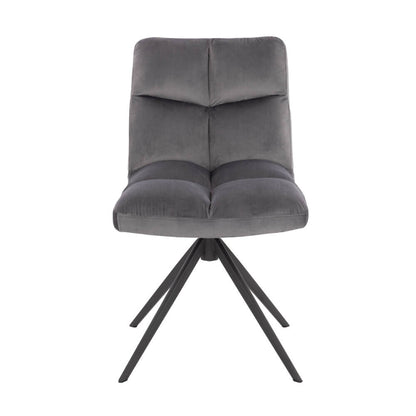 Home Deluxe Esszimmerstuhl drehbar Samt NODA – 6er Set Hellgrau