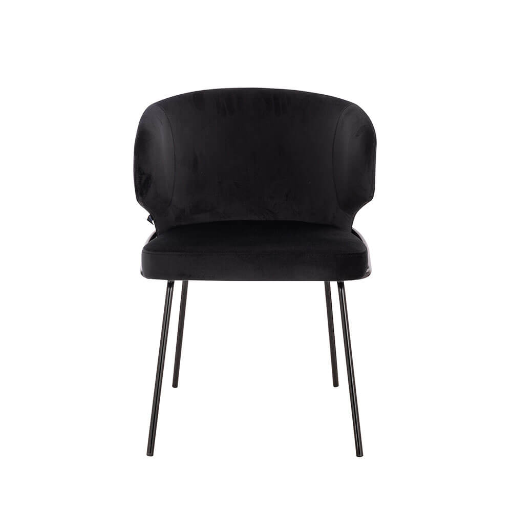 Home Deluxe Esszimmerstuhl AMARA Samt - 6er Set Schwarz