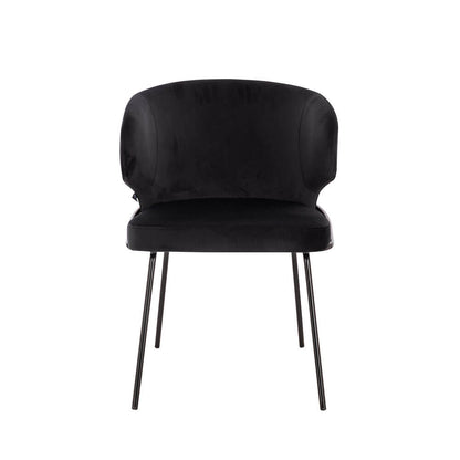 Home Deluxe Esszimmerstuhl AMARA Samt - 9er Set Schwarz