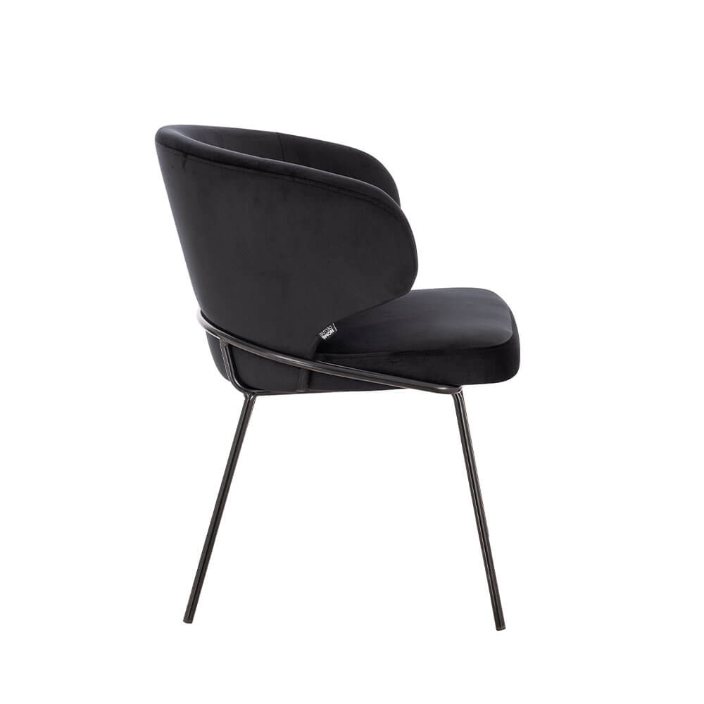 Home Deluxe Esszimmerstuhl AMARA Samt - 9er Set Schwarz