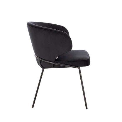 Home Deluxe Esszimmerstuhl AMARA Samt - 9er Set Schwarz