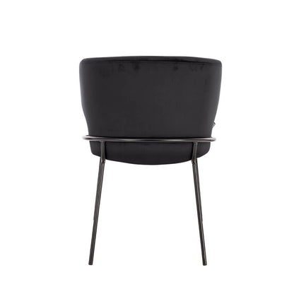 Home Deluxe Esszimmerstuhl AMARA Samt - 5er Set Schwarz