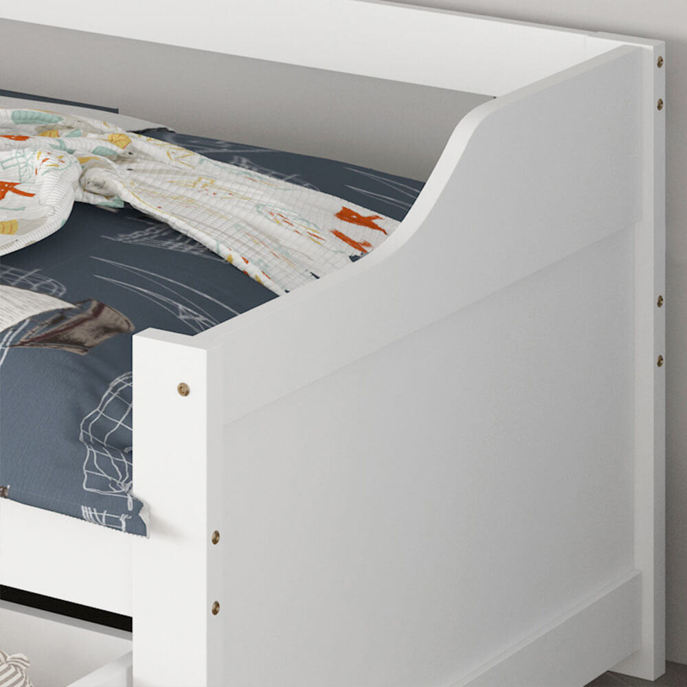 Home Deluxe Kinderbett COSMOS mit Schubladen und Matratze - 90 x 200 cm Weiß
