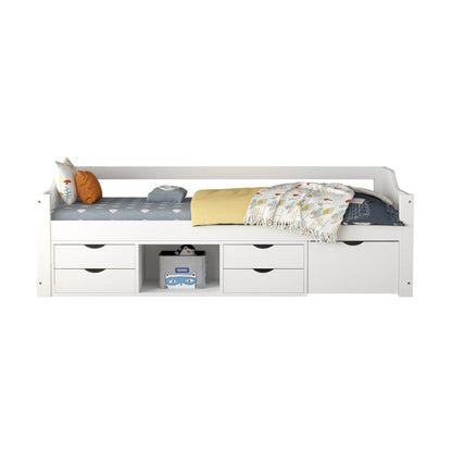 Home Deluxe Kinderbett COSMOS mit Schubladen und Matratze - 90 x 200 cm Weiß