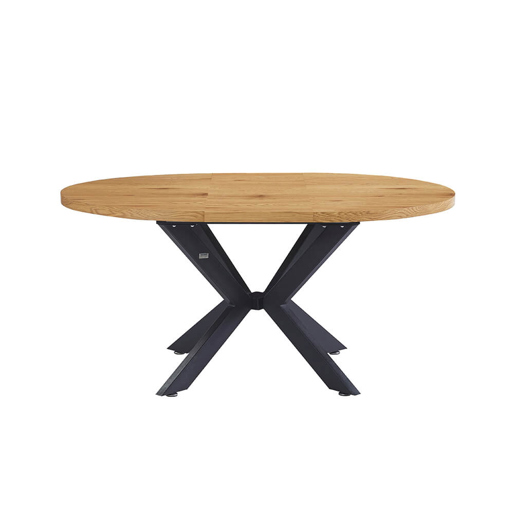 Home Deluxe Esstisch Rund Ausziehbar AVENTURA inkl. Sternfuß - 120-160 x 120 cm Light Oak