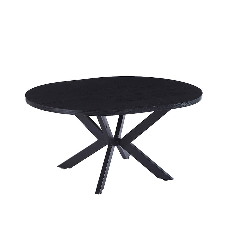 Home Deluxe Esstisch Rund Ausziehbar AVENTURA inkl. Sternfuß - 120-160 x 120 cm Dark Oak