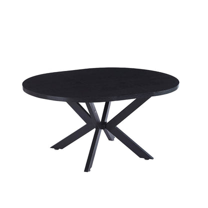 Home Deluxe Esstisch Rund Ausziehbar AVENTURA inkl. Sternfuß - 120-160 x 120 cm Dark Oak