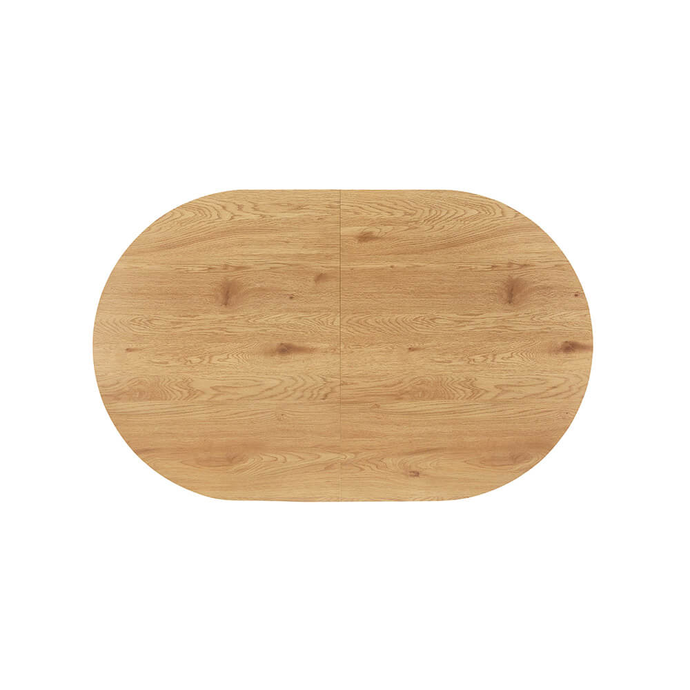 Home Deluxe Essgruppe Oval Ausziehbar inkl. Sternfuß - 160 x 100 cm Light Oak 8 Stühle Hellgrau