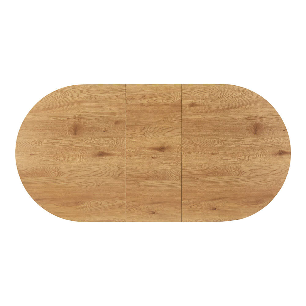 Home Deluxe Essgruppe Oval Ausziehbar inkl. Sternfuß - 160 x 100 cm Light Oak 8 Stühle Hellgrau