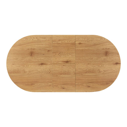 Home Deluxe Essgruppe Oval Ausziehbar inkl. Sternfuß - 160 x 100 cm Light Oak 8 Stühle Hellgrau