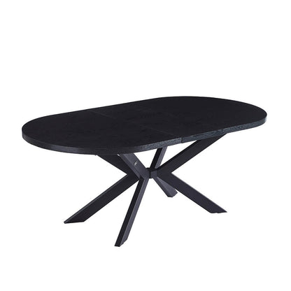 Home Deluxe Esstisch Oval Ausziehbar AVENTI inkl. Sternfuß - 160-200 x 100 cm Dark Oak