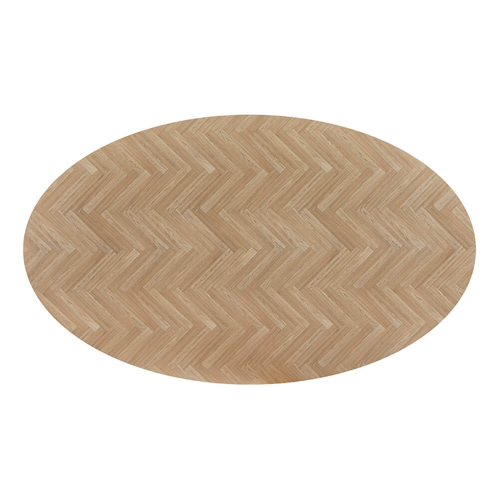 Home Deluxe Esstisch Oval AVENTIS inkl. Sternfuß - 200 x 120 cm Fishbone Oak