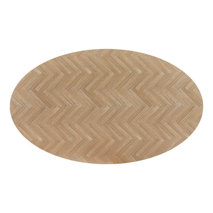 Home Deluxe Esstisch Oval AVENTIS inkl. Sternfuß - 200 x 120 cm Fishbone Oak