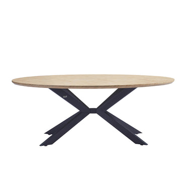 Home Deluxe Esstisch Oval AVENTIS inkl. Sternfuß - 200 x 120 cm Fishbone Oak
