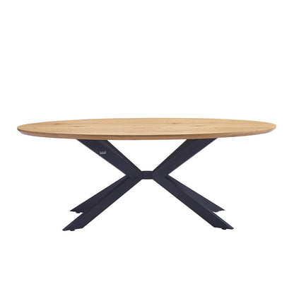 Home Deluxe Esstisch Oval AVENTIS inkl. Sternfuß - 200 x 120 cm Light Oak
