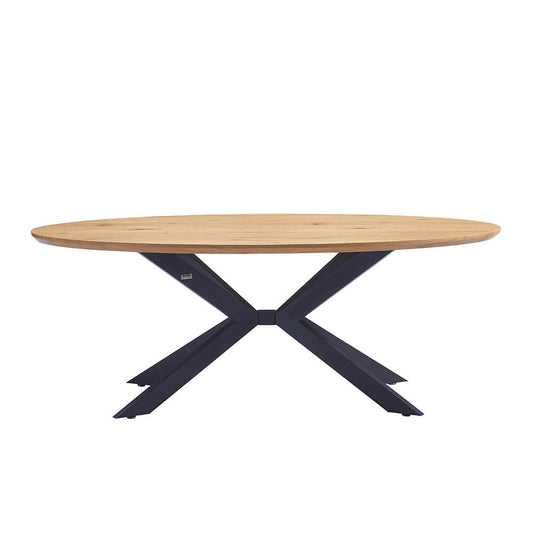 Home Deluxe Esstisch Oval AVENTIS inkl. Sternfuß - 200 x 120 cm Light Oak