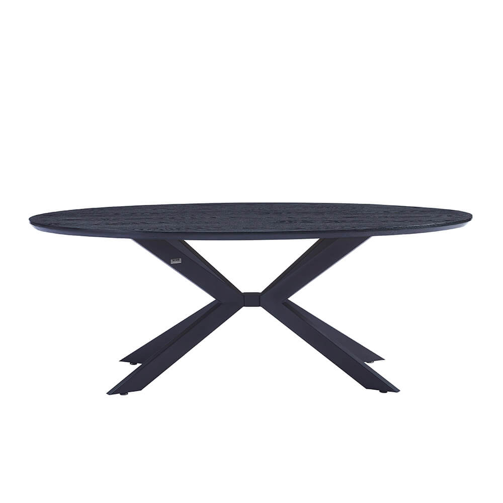 Home Deluxe Esstisch Oval AVENTIS inkl. Sternfuß - 200 x 120 cm Dark Oak