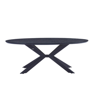 Home Deluxe Esstisch Oval AVENTIS inkl. Sternfuß - 200 x 120 cm Dark Oak