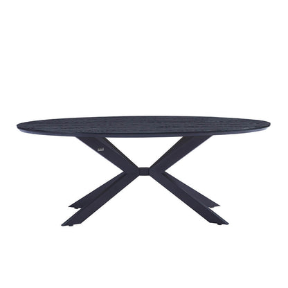 Home Deluxe Esstisch Oval AVENTIS inkl. Sternfuß - 200 x 120 cm Dark Oak
