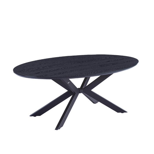 Home Deluxe Esstisch Oval AVENTIS inkl. Sternfuß - 200 x 120 cm Dark Oak