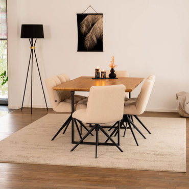 Home Deluxe Esstisch Eckig Ausziehbar AVENCIA inkl. U-Fuß - 160-200 x 100 cm Light Oak