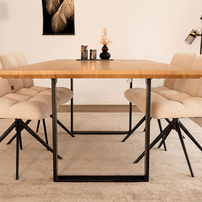 Home Deluxe Esstisch Eckig Ausziehbar AVENCIA inkl. U-Fuß - 160-200 x 100 cm Light Oak