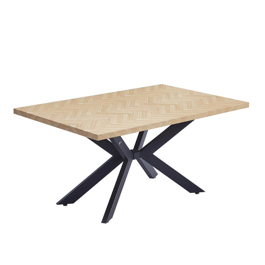 Home Deluxe Esstisch Eckig AVENCIA inkl. Sternfuß -160 x 100 cm Fishbone Oak