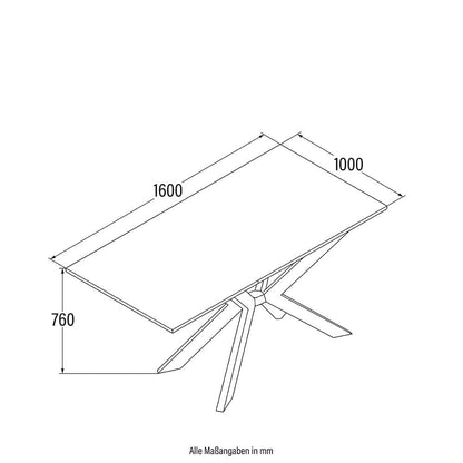 Home Deluxe Esstisch Eckig AVENCIA inkl. Sternfuß - 160 x 100 cm Light Oak