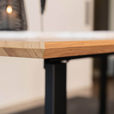 Home Deluxe Essgruppe Eckig AVENCIA inkl. Sternfuß - 200 x 120 cm Light Oak 4 Stühle
