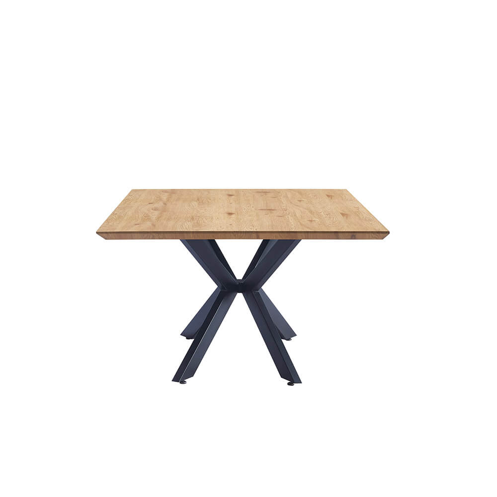 Home Deluxe Essgruppe Eckig AVENCIA inkl. Sternfuß - 200 x 120 cm Light Oak 4 Stühle Creme