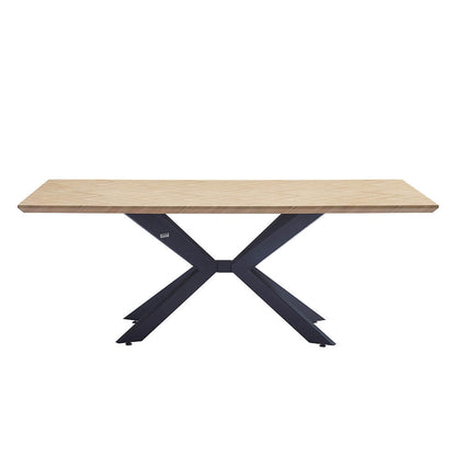 Home Deluxe Essgruppe Eckig AVENCIA inkl. Sternfuß - 200 x 120 cm Fishbone Oak 8 Stühle Creme