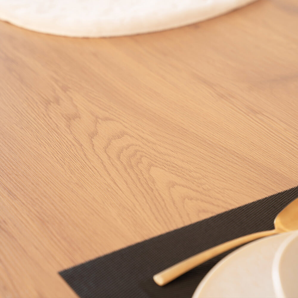 Home Deluxe Essgruppe Eckig AVENCIA inkl. U-Fuß - 240 x 120 cm Light Oak 6 Stühle