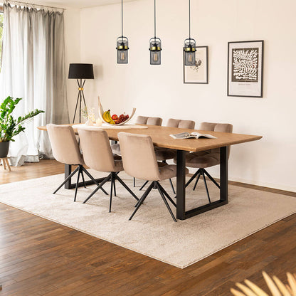Home Deluxe Esstisch Eckig AVENCIA inkl. U-Fuß - 240 x 120 cm Fishbone Oak