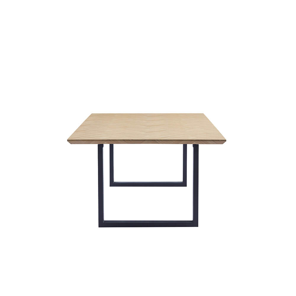 Home Deluxe Essgruppe Eckig AVENCIA inkl. U-Fuß - 240 x 120 cm Fishbone Oak 6 Stühle