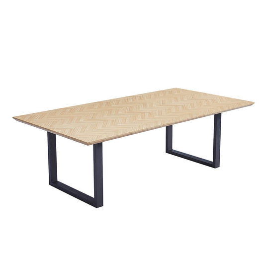 Home Deluxe Esstisch Eckig AVENCIA inkl. U-Fuß - 240 x 120 cm Fishbone Oak