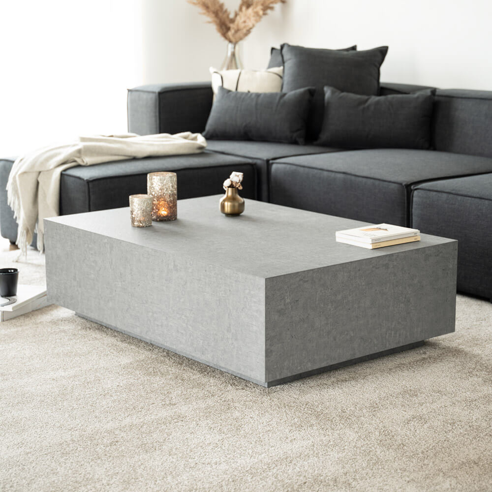 Home Deluxe Couchtisch Marmor AMIRI XXL - 120 x 80 cm Grau