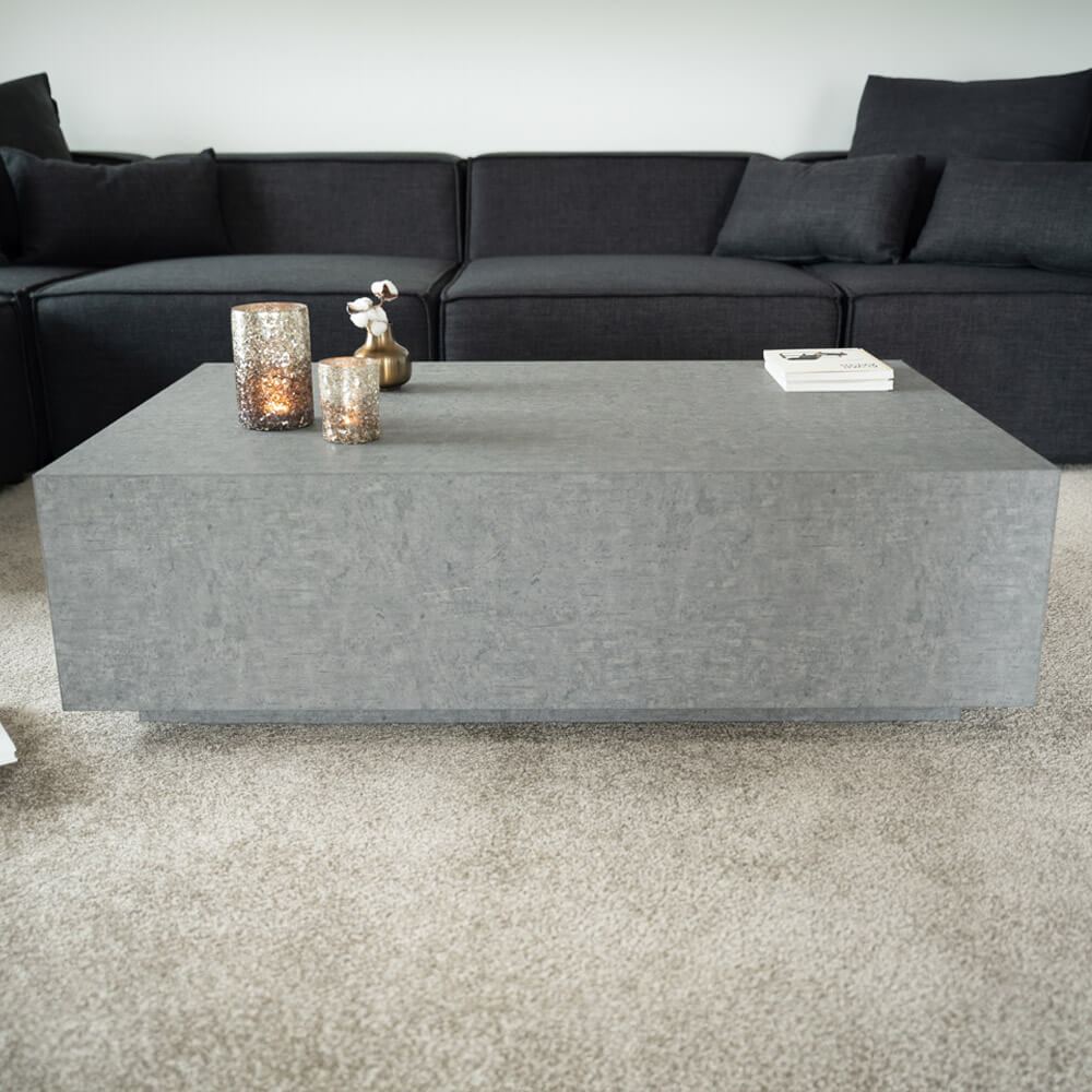 Home Deluxe Couchtisch Marmor AMIRI XXL - 120 x 80 cm Grau