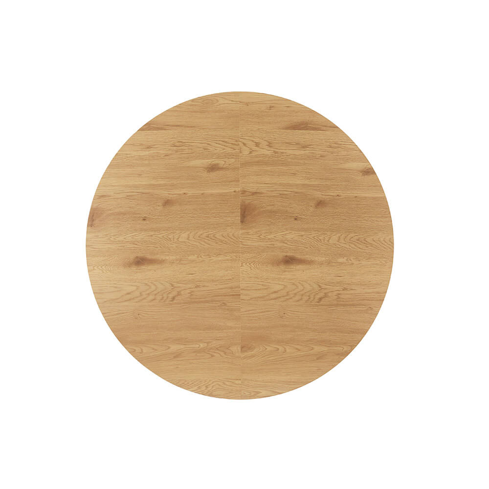 Home Deluxe Essgruppe Rund Ausziehbar AVENTURA inkl. Sternfuß - 120-160 x 120 cm Light Oak 6 Stühle Grau