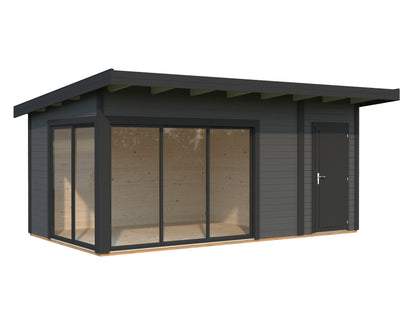 Palmako Andrea 15,2 m2 Slide - Lackiert weiß RAL9016 + anthrazit RAL7016