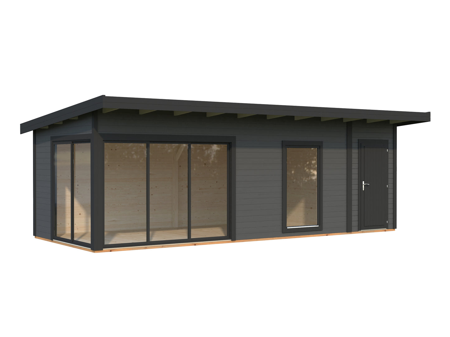 Palmako Andrea 21,1 m2 Slide Plus - Lackiert dunkelgrau RAL7012 + anthrazit RAL7016