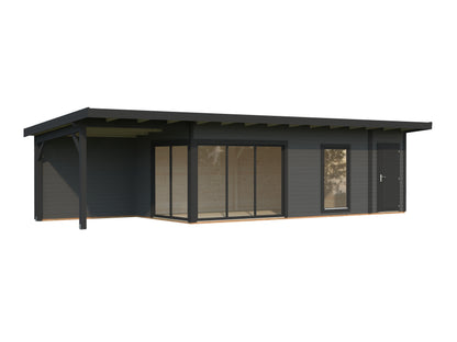 Palmako Andrea 21,1+7,9 m2 Slide - Lackiert hellgrau RAL7042 + anthrazit RAL7016