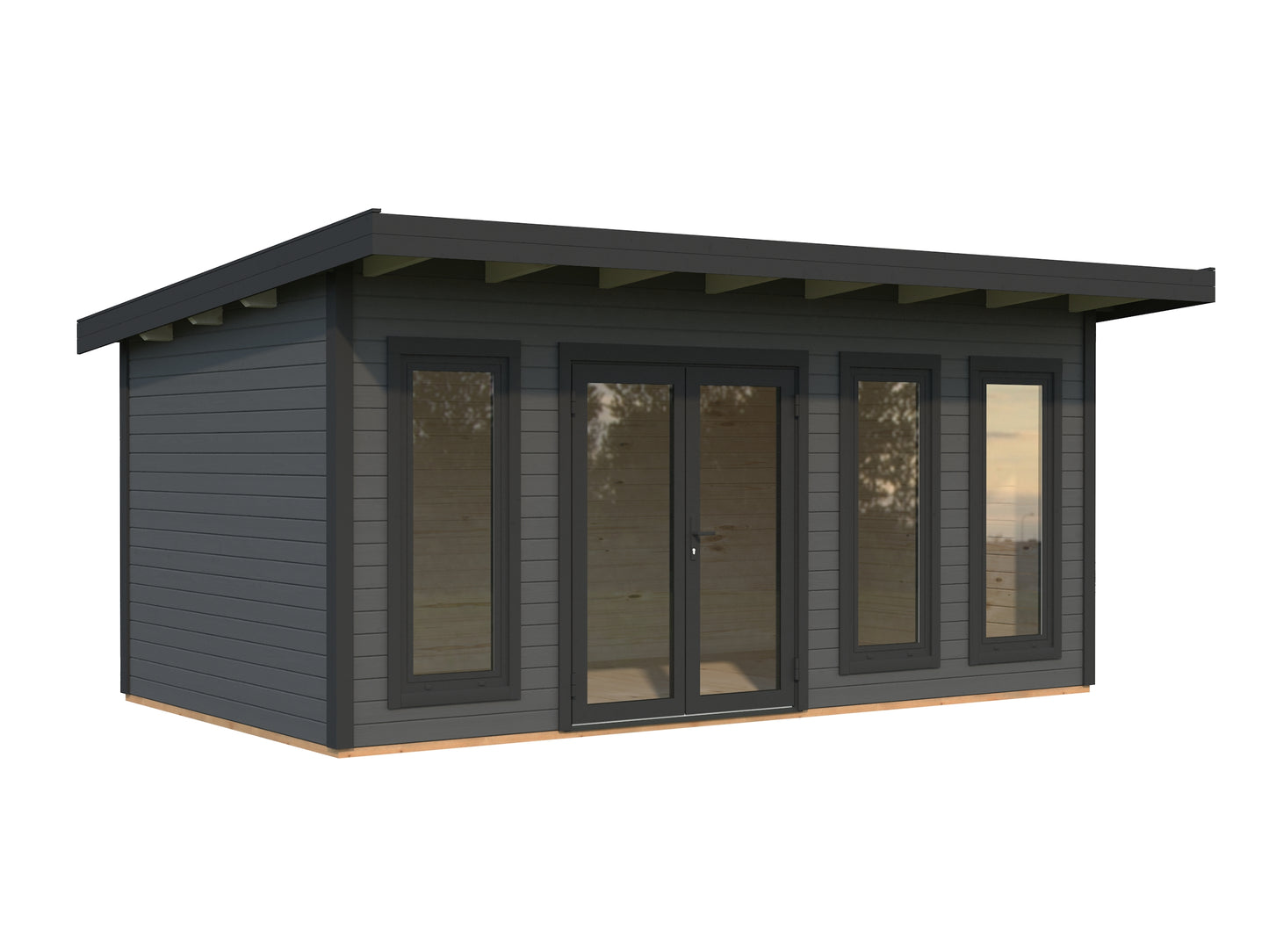 Palmako Aurelia 15,2 m2 - Lackiert hellgrau RAL7042 + anthrazit RAL7016