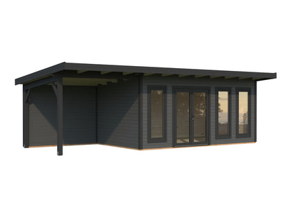 Palmako Aurelia 15,2+7,9 m2 - Lackiert dunkelgrau RAL7012 + anthrazit RAL7016