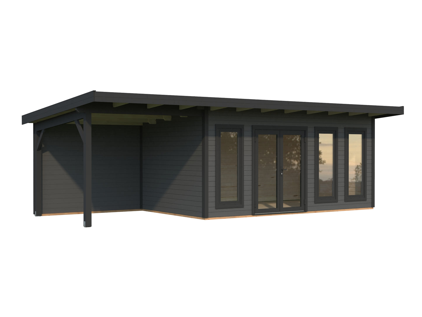 Palmako Aurelia 15,2+7,9 m2 - Lackiert weiß RAL9016 + anthrazit RAL7016