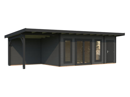 Palmako Aurelia 16,7+7,9 m2 - Lackiert dunkelgrau RAL7012 + anthrazit RAL7016