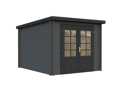 Palmako Ella 6,9 m2 - Lackiert dunkelgrau RAL7012 + weiß RAL9016