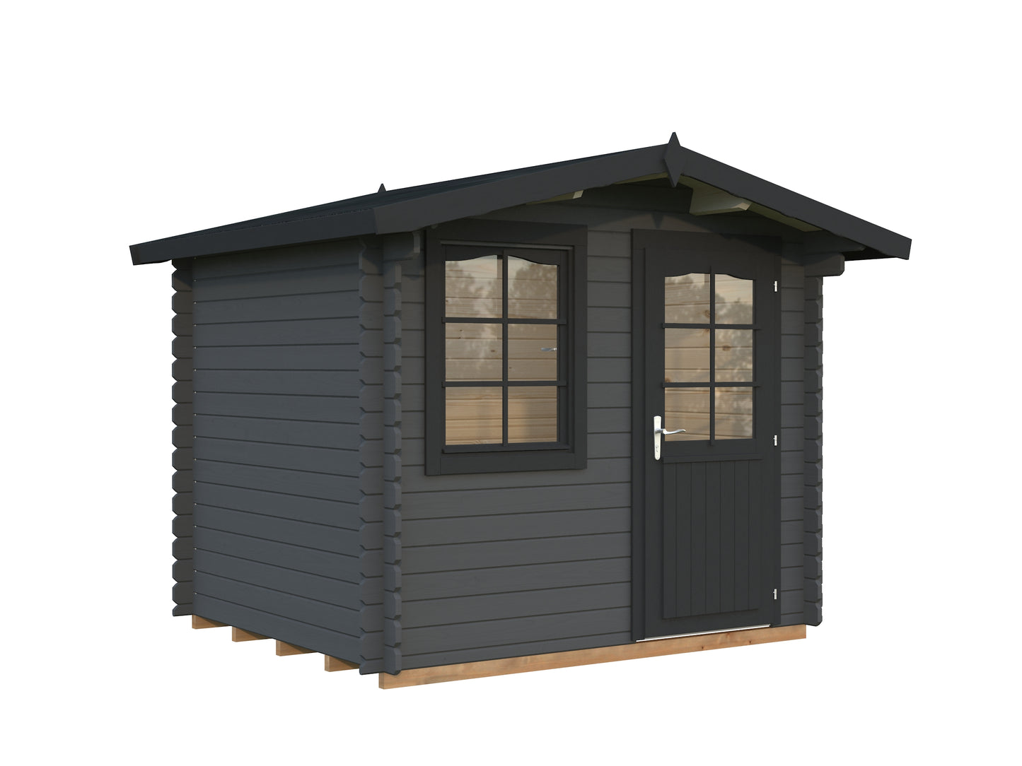 Palmako Emma 4,6 m2 - Lackiert dunkelgrau RAL7012 + anthrazit RAL7016