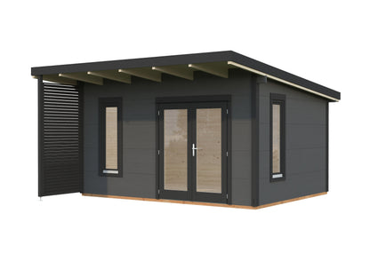 Palmako Grace 14,5 m2 - Lackiert hellgrau RAL7042 + anthrazit RAL7016