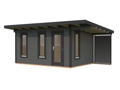 Palmako Grace 12,4+4,1 m2 - Lackiert dunkelgrau RAL7012 + weiß RAL9016